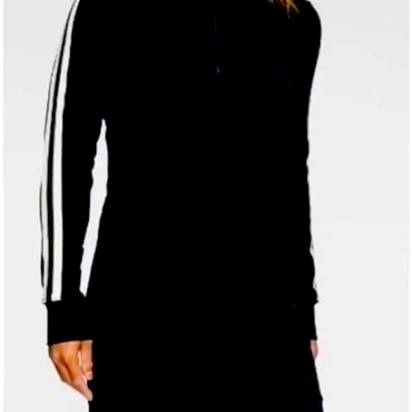 Athleta crosstown circa track sweatshirt dress black size XS zip neck & pockets - Picture 4 of 13